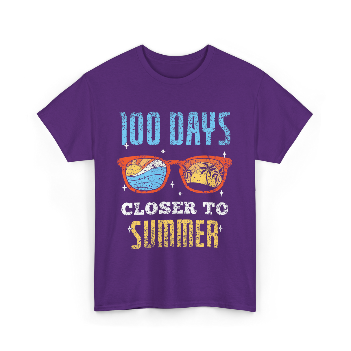 100 Days Closer To Summer Summer Fun T-Shirt - Purple
