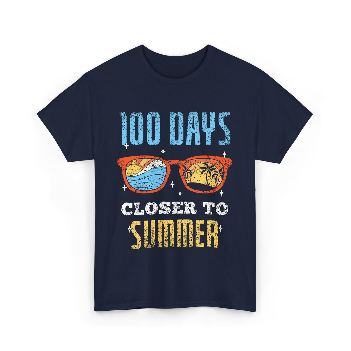 100 Days Closer To Summer Summer Fun T-Shirt - Navy