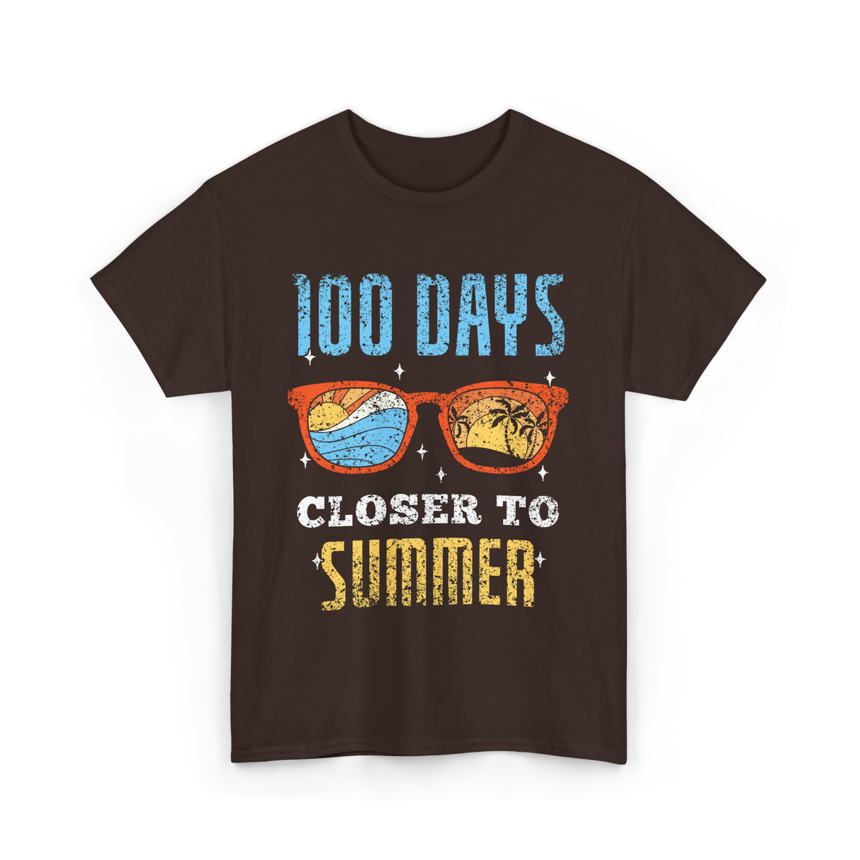 100 Days Closer To Summer Summer Fun T-Shirt - Dark Chocolate