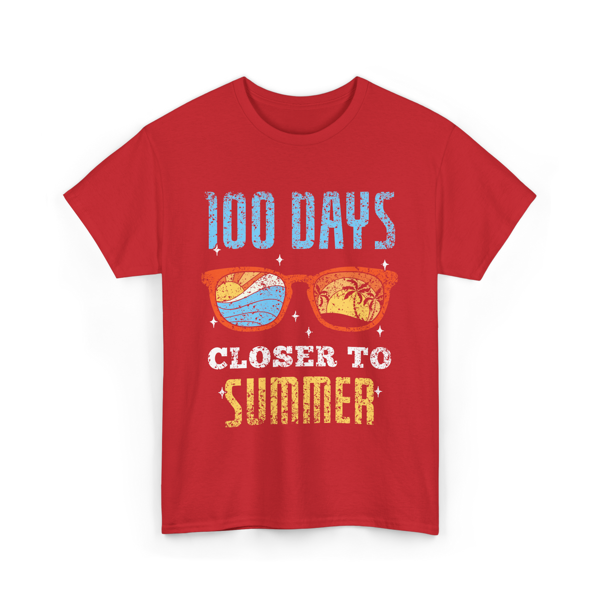 100 Days Closer To Summer Summer Fun T-Shirt - Red