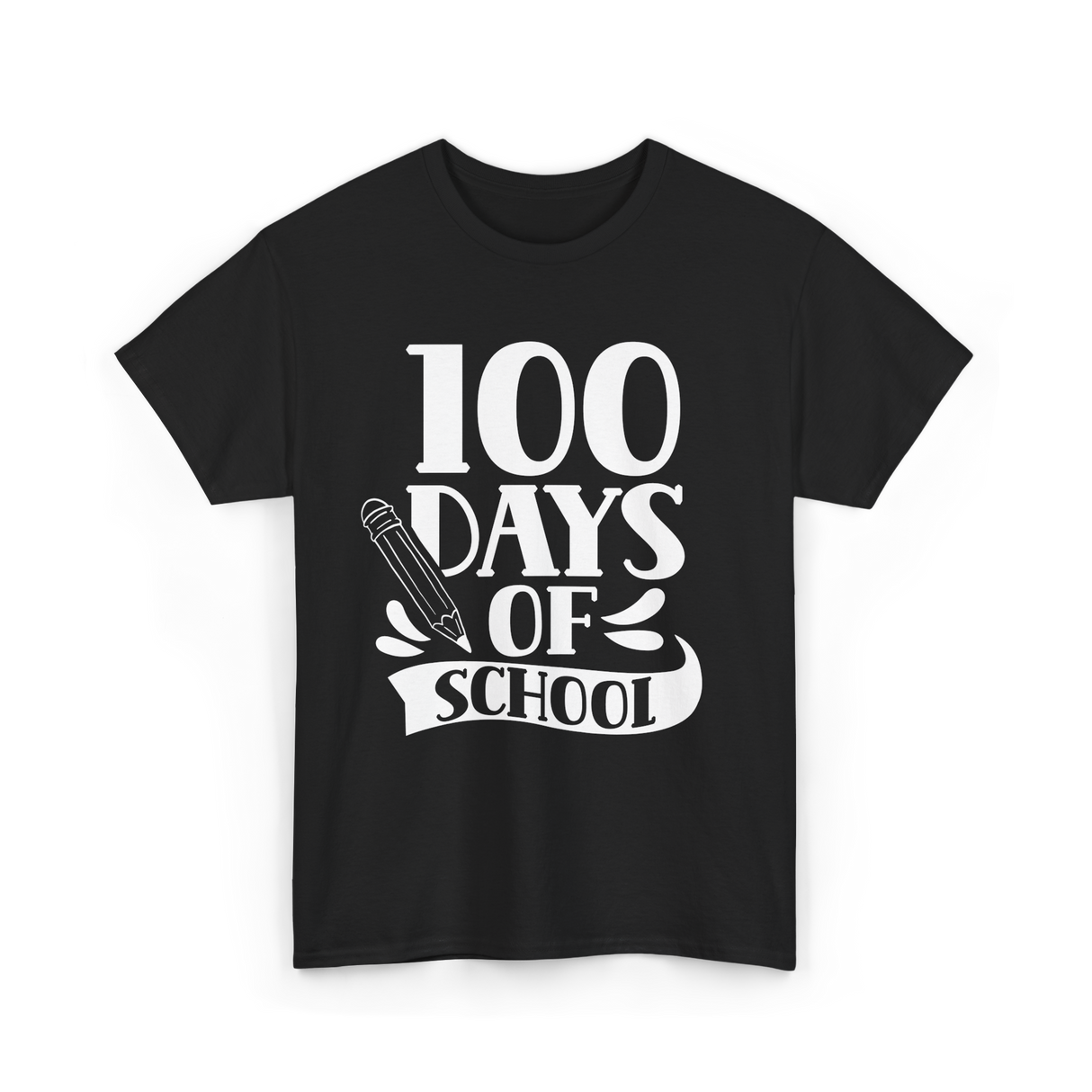 100 Days Of School Kids Education T-Shirt - Black