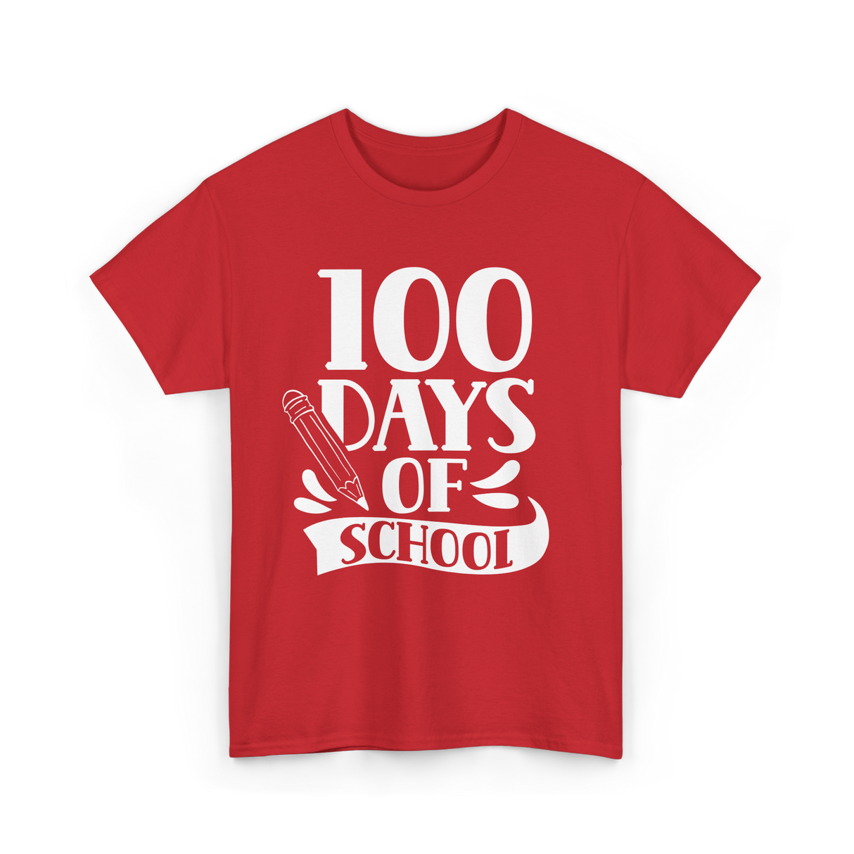 100 Days Of School Kids Education T-Shirt - Red