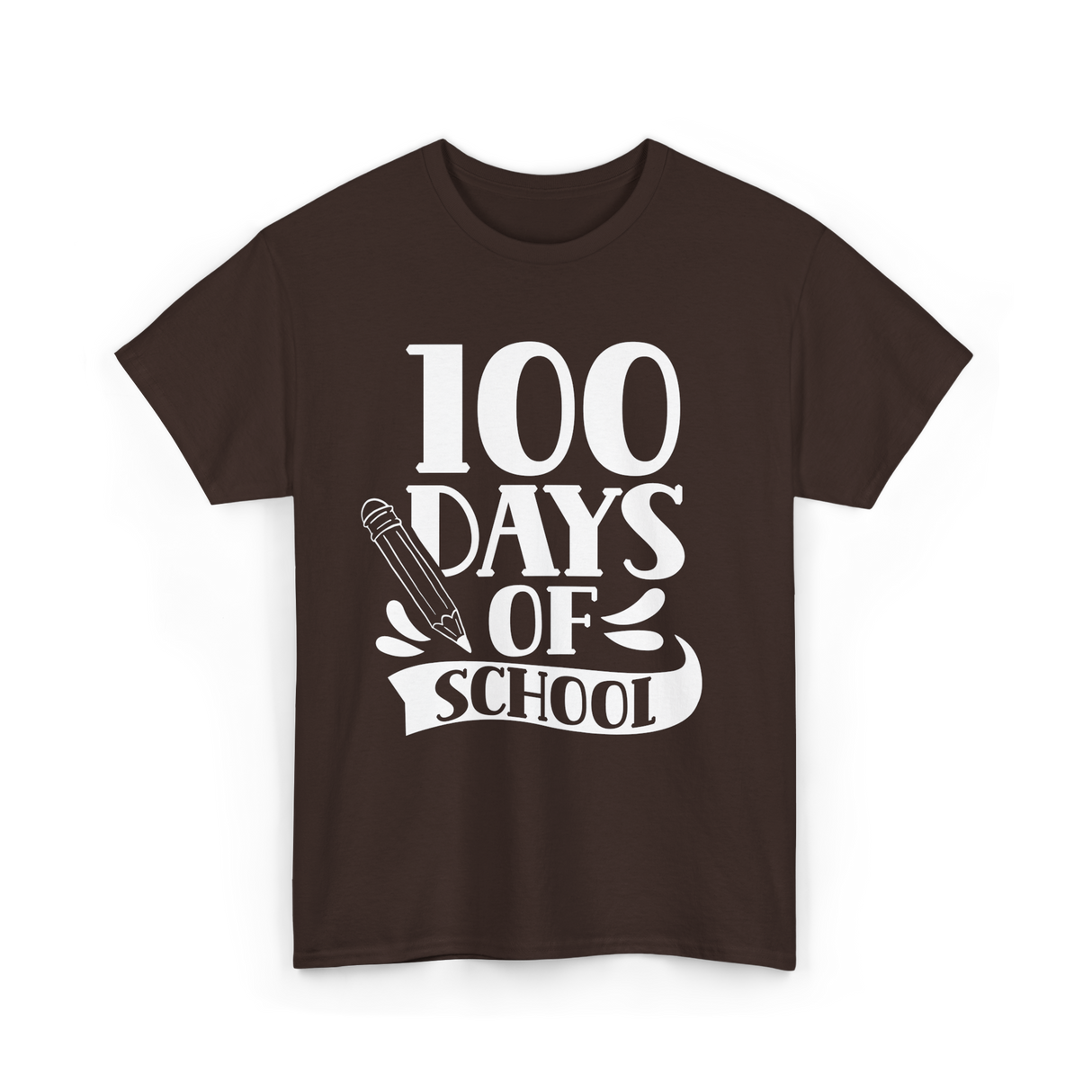 100 Days Of School Kids Education T-Shirt - Dark Chocolate
