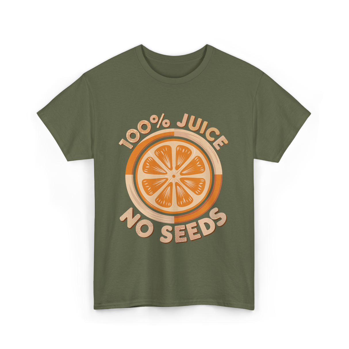 100 Juice No Seeds Juice T-Shirt - Military Green