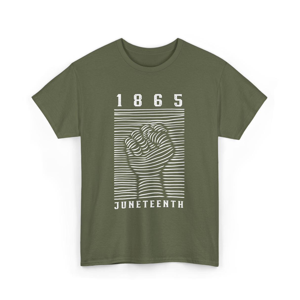 1865 Juneteenth Awareness T-Shirt - Military Green