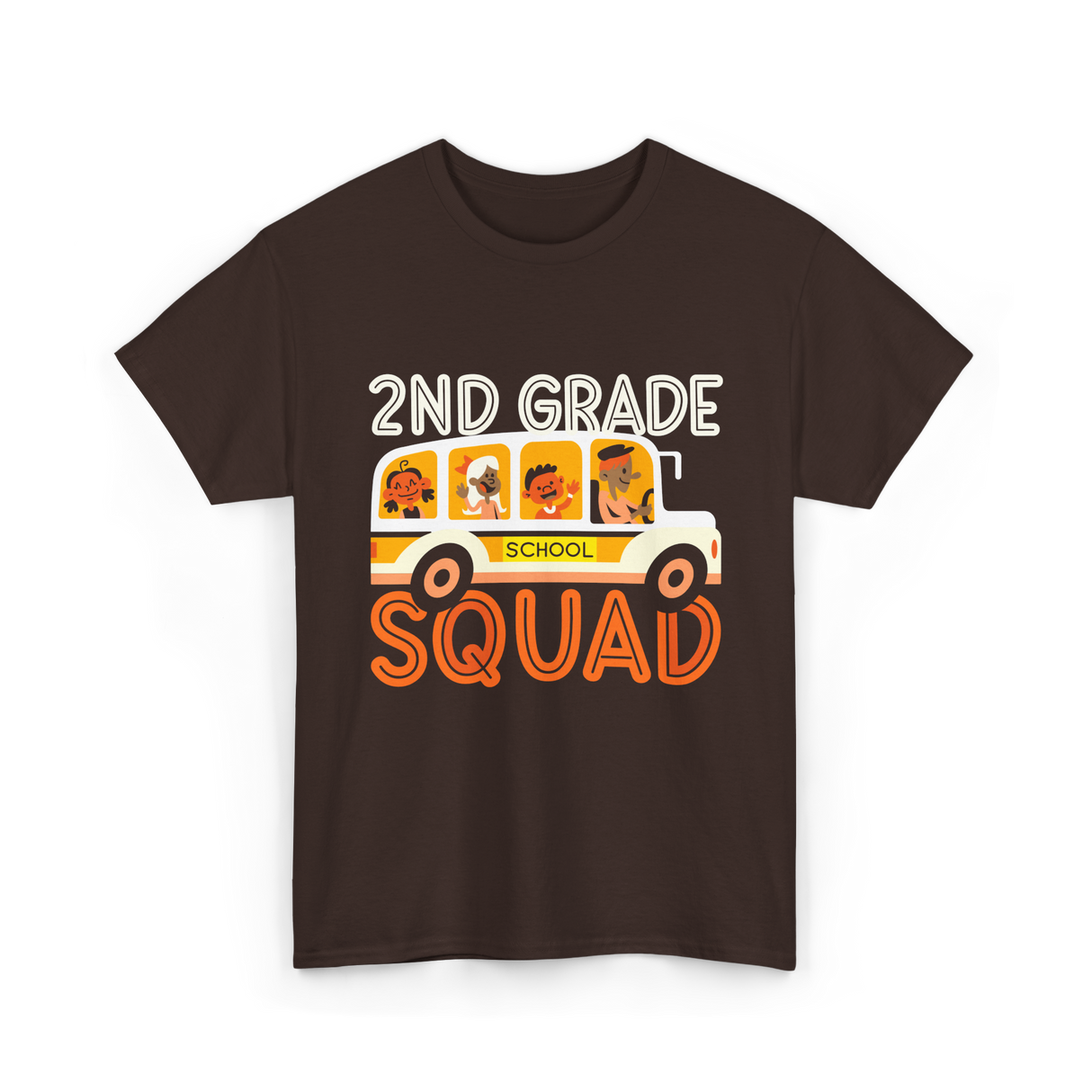 2nd Grade Squad School T-Shirt - Dark Chocolate