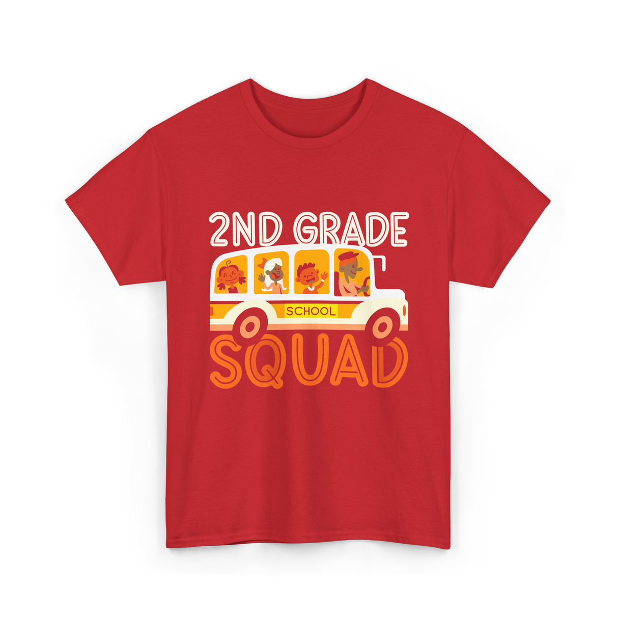 2nd Grade Squad School T-Shirt - Red