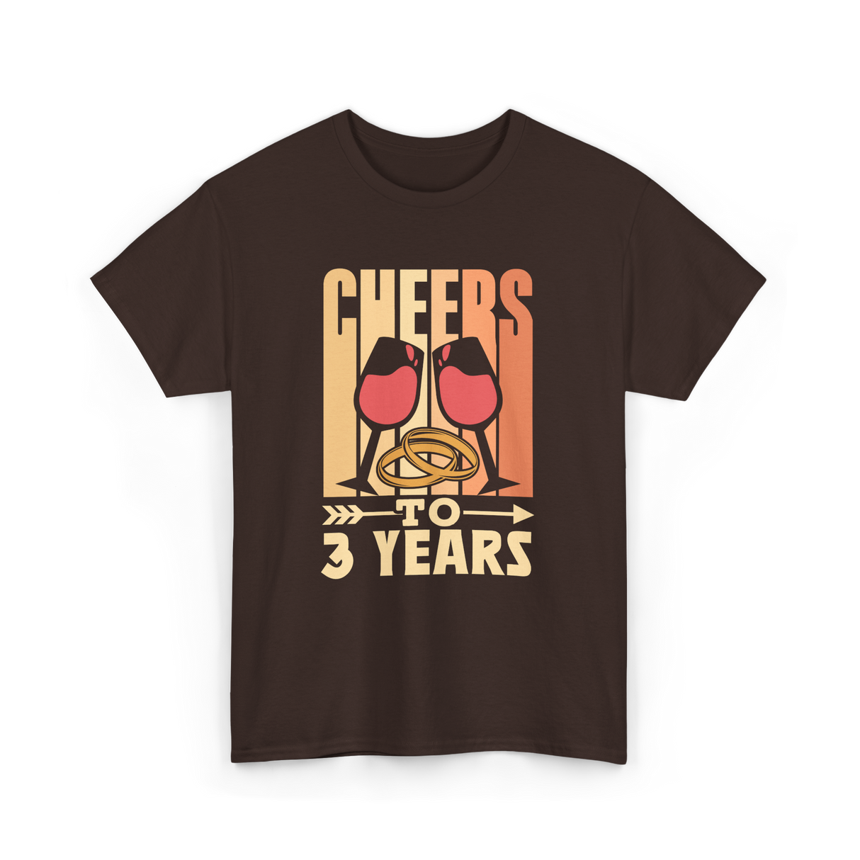 3 Years To Marriage Anniversary T-Shirt - Dark Chocolate
