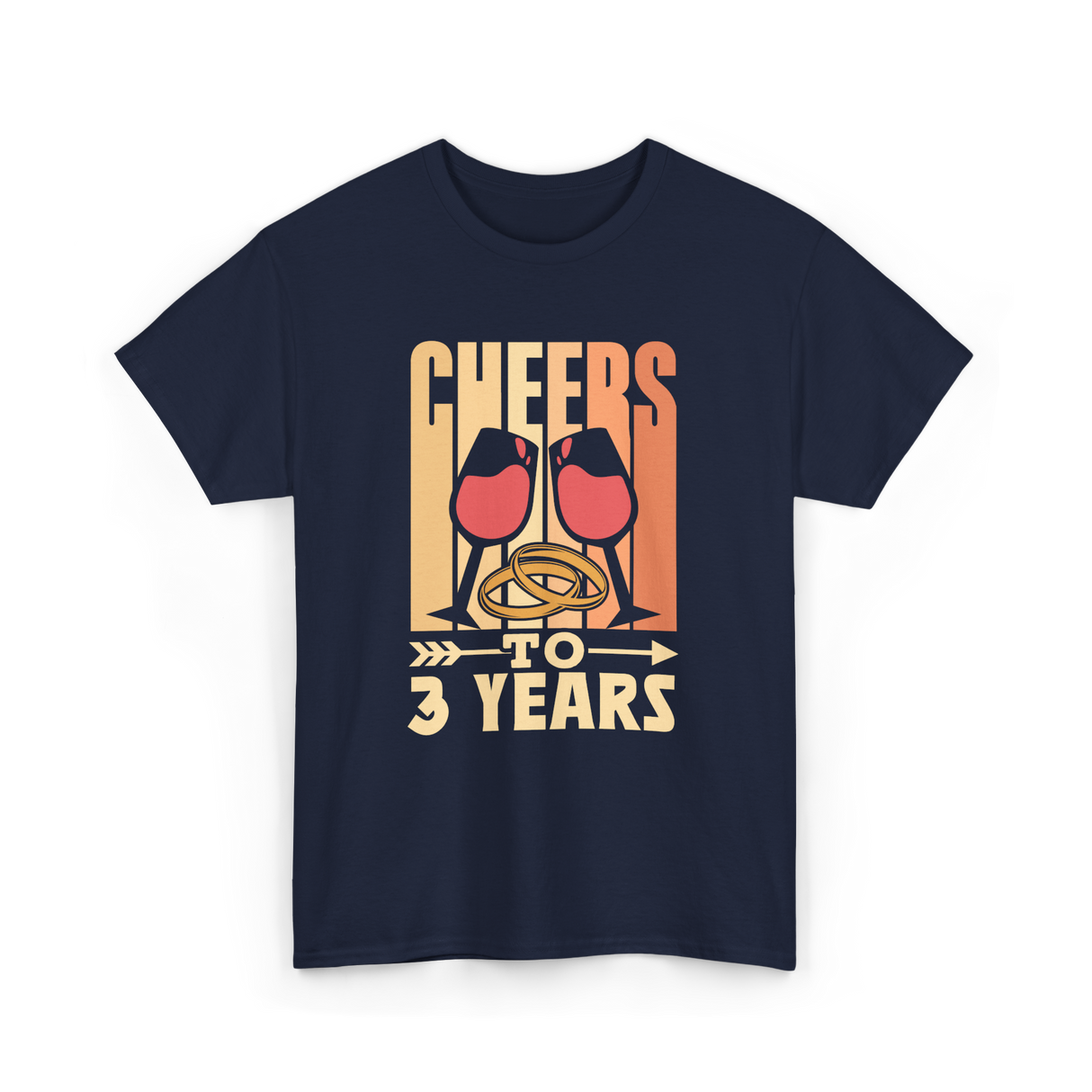 3 Years To Marriage Anniversary T-Shirt - Navy