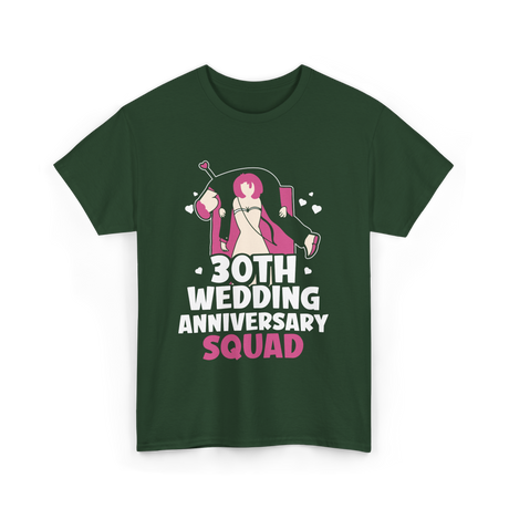 30th Wedding Anniversary Squad Anniversary T-Shirt - Forest Green