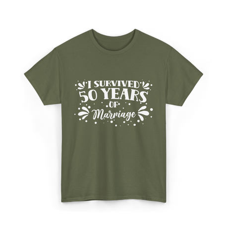 50 Years Marriage Anniversary T-Shirt - Military Green