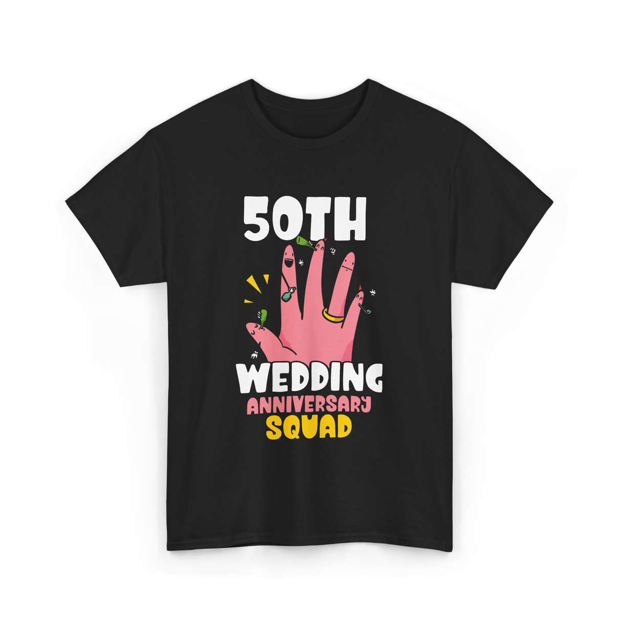 50th Wedding Anniversary Squad Celebration T-Shirt - Black