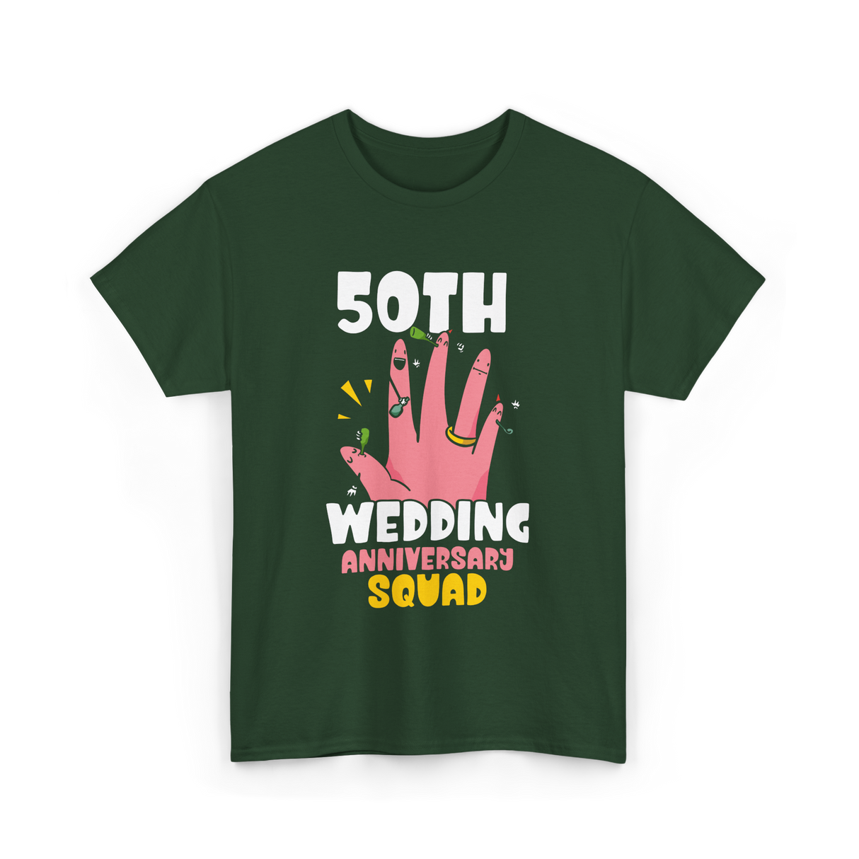50th Wedding Anniversary Squad Celebration T-Shirt - Forest Green