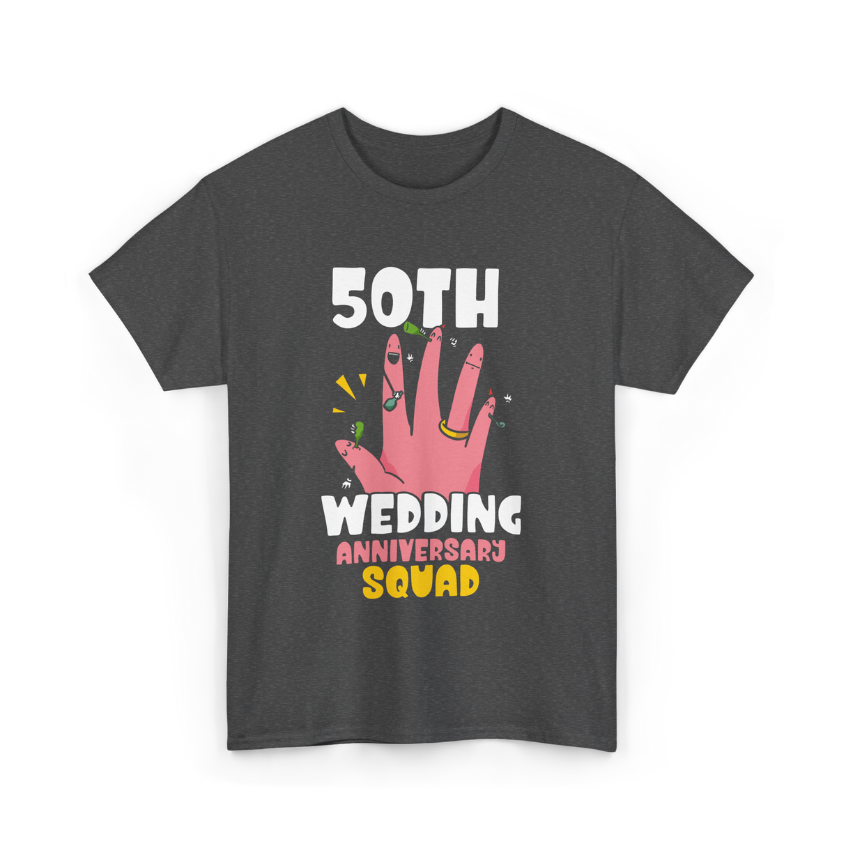 50th Wedding Anniversary Squad Celebration T-Shirt - Dark Heather