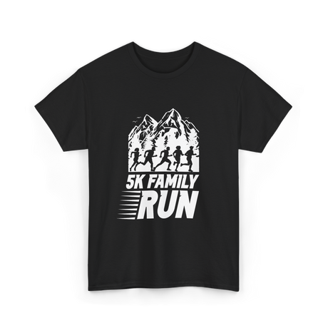 5K Family Run Running Runners T-Shirt - Black
