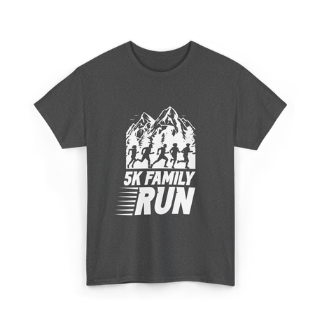 5K Family Run Running Runners T-Shirt - Dark Heather