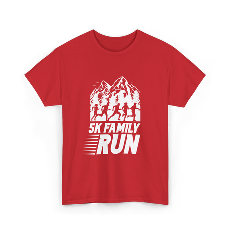 5K Family Run Running Runners T-Shirt - Red