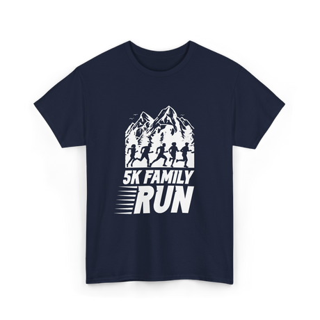 5K Family Run Running Runners T-Shirt - Navy