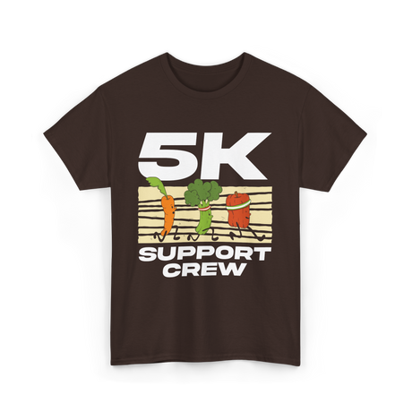 5K Support Crew Running T-Shirt - Dark Chocolate