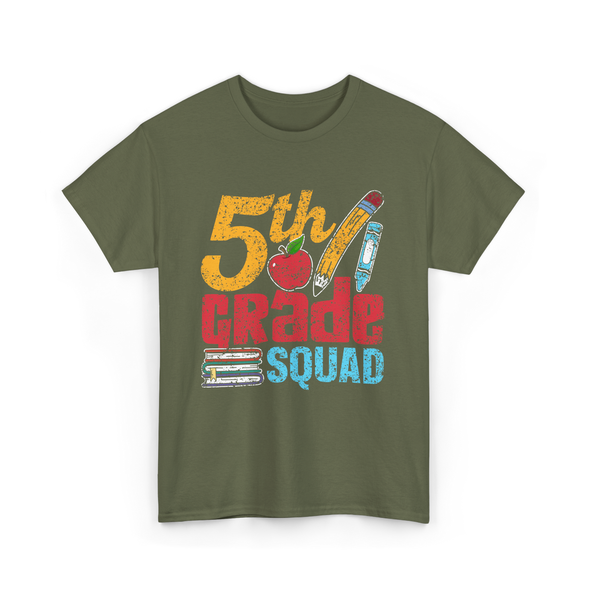 5th Grade Squad Kids T-Shirt - Military Green