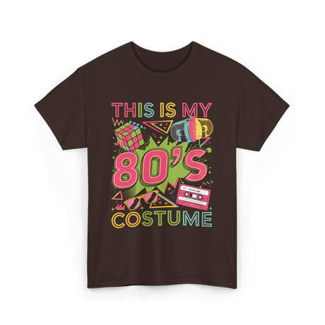 80s Costume 1980s Retro Party T-Shirt - Dark Chocolate