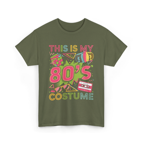 80s Costume 1980s Retro Party T-Shirt - Military Green