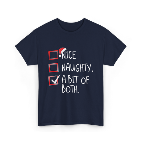 A Bit of Both Christmas Nice Naughty T-Shirt - Navy