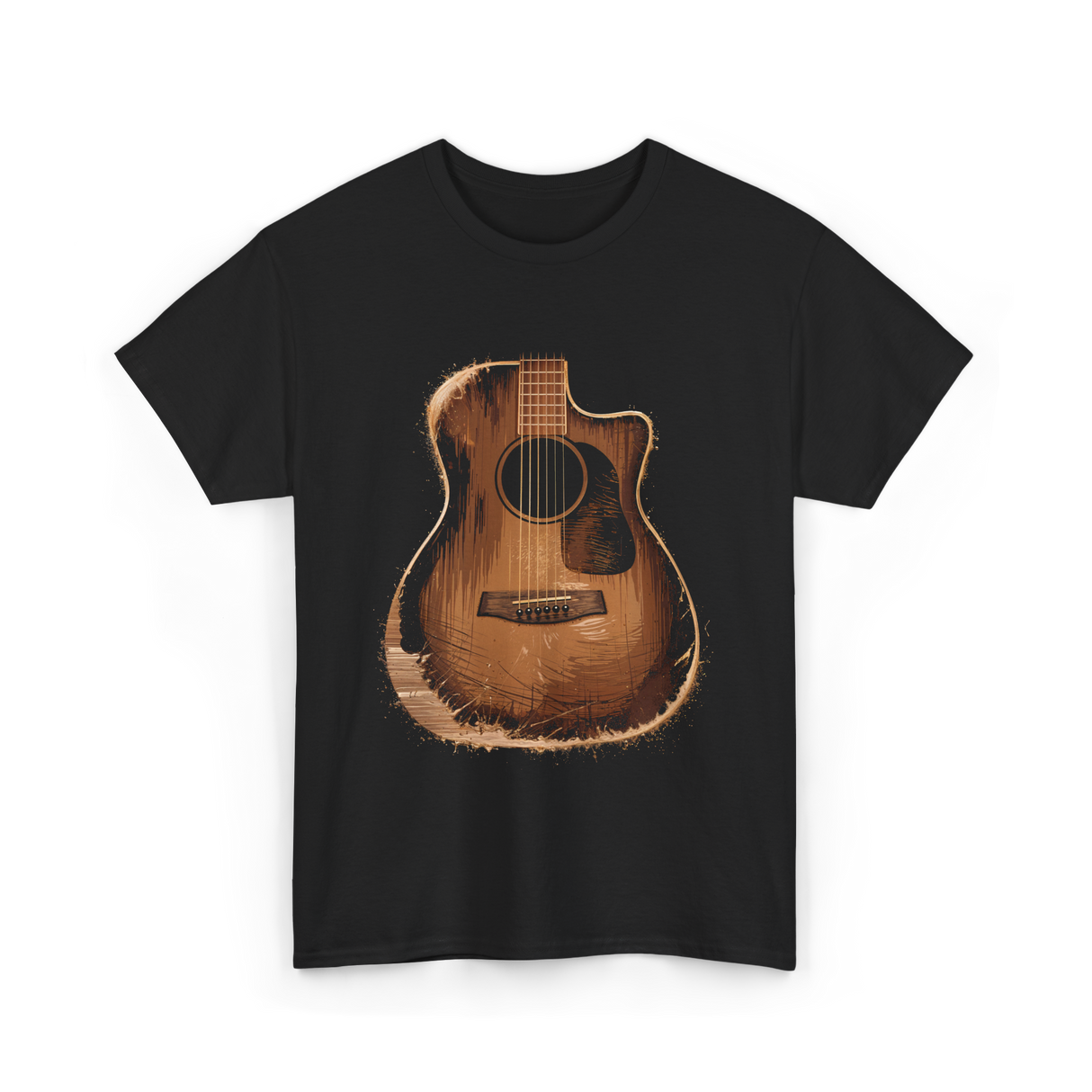 Acoustic Guitar Music Player T-Shirt - Black