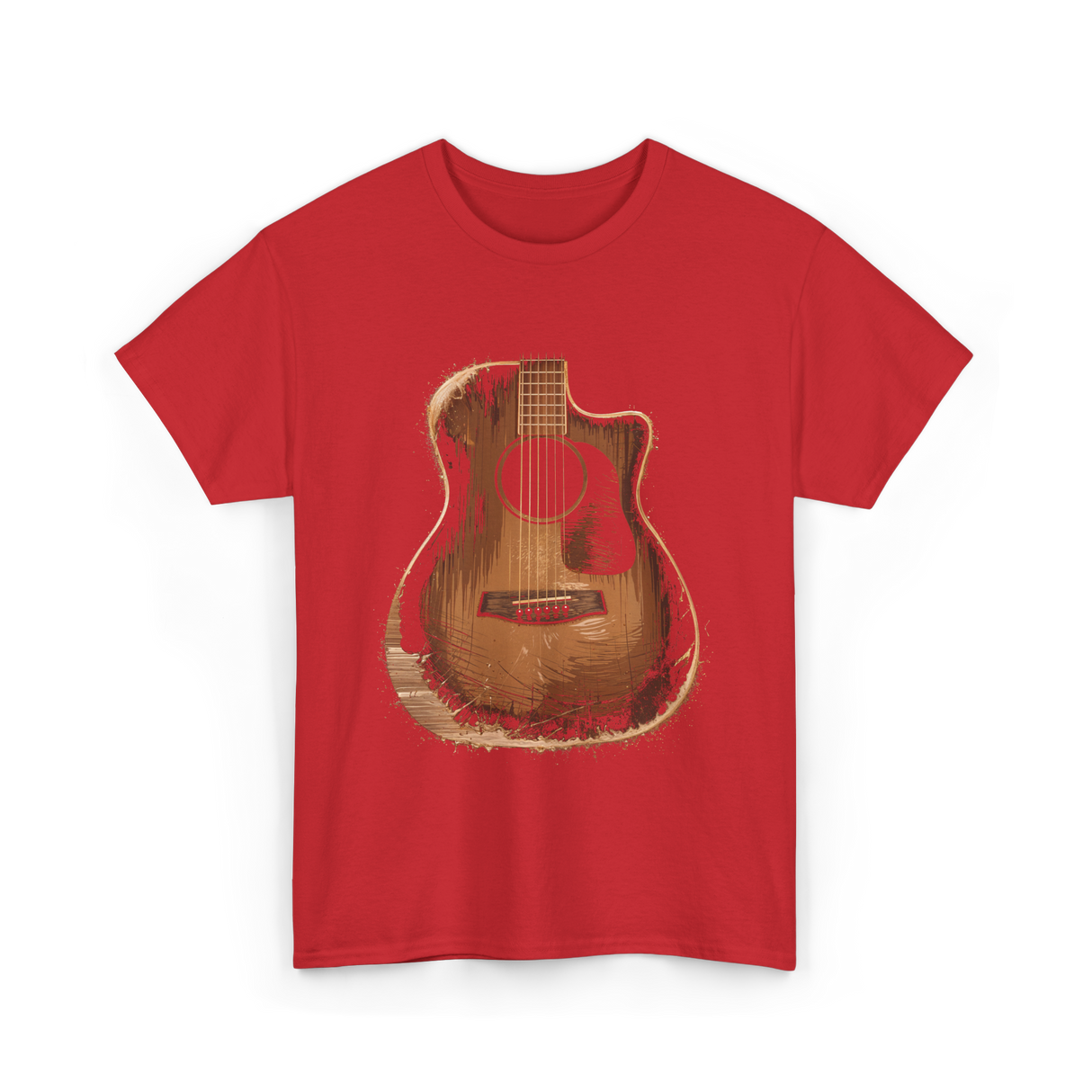 Acoustic Guitar Music Player T-Shirt - Red