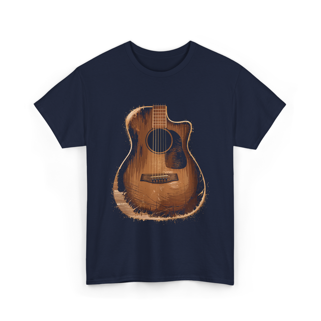 Acoustic Guitar Music Player T-Shirt - Navy