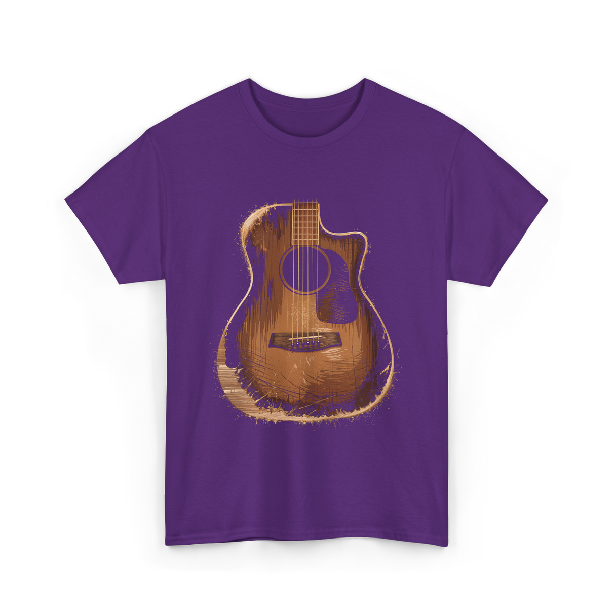Acoustic Guitar Music Player T-Shirt - Purple