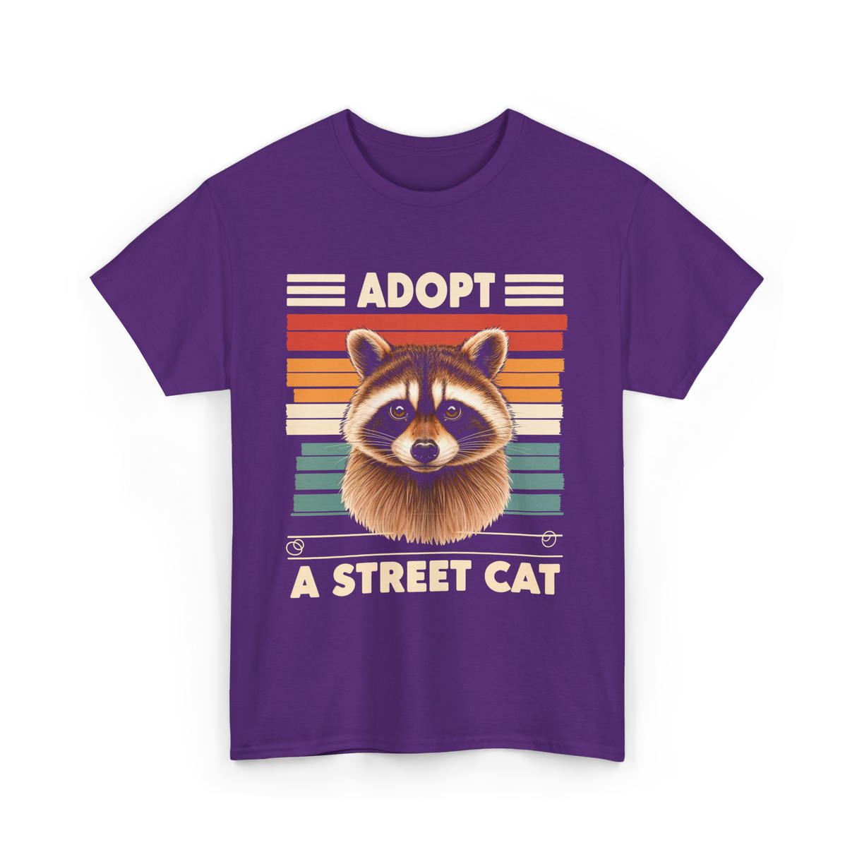 Adopt A Street Cat Raccoon T-Shirt - Purple