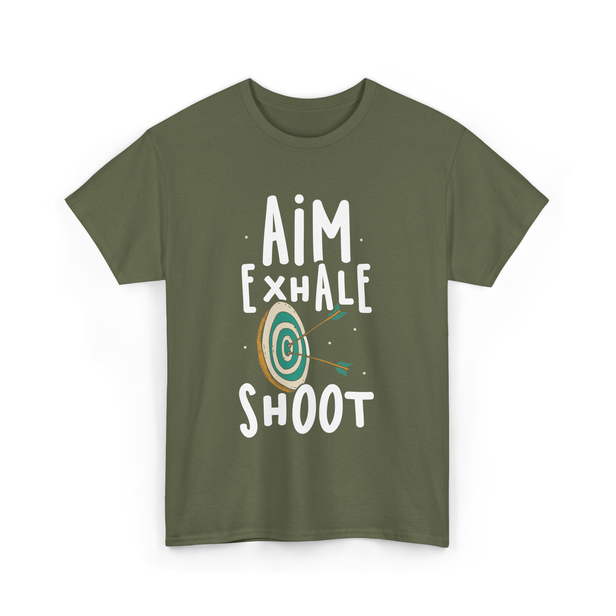 Aim Exhale Shoot Archery T-Shirt - Military Green