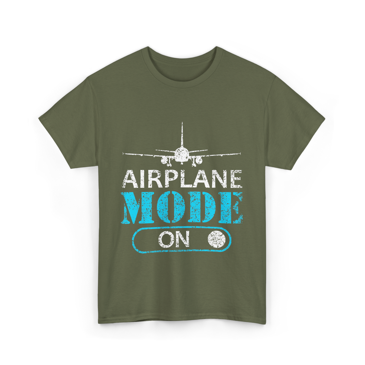 Airplane Mode On Aviation Pilot T-Shirt - Military Green
