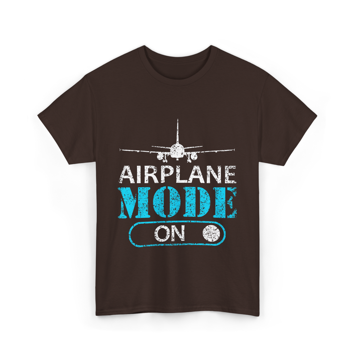 Airplane Mode On Aviation Pilot T-Shirt - Dark Chocolate
