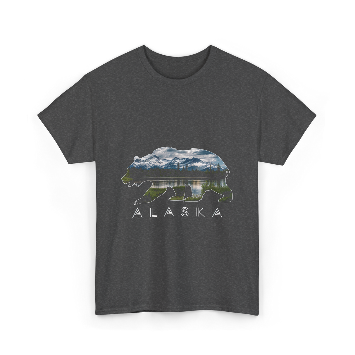 Alaska Bear Scenic Nature T-Shirt - Dark Heather