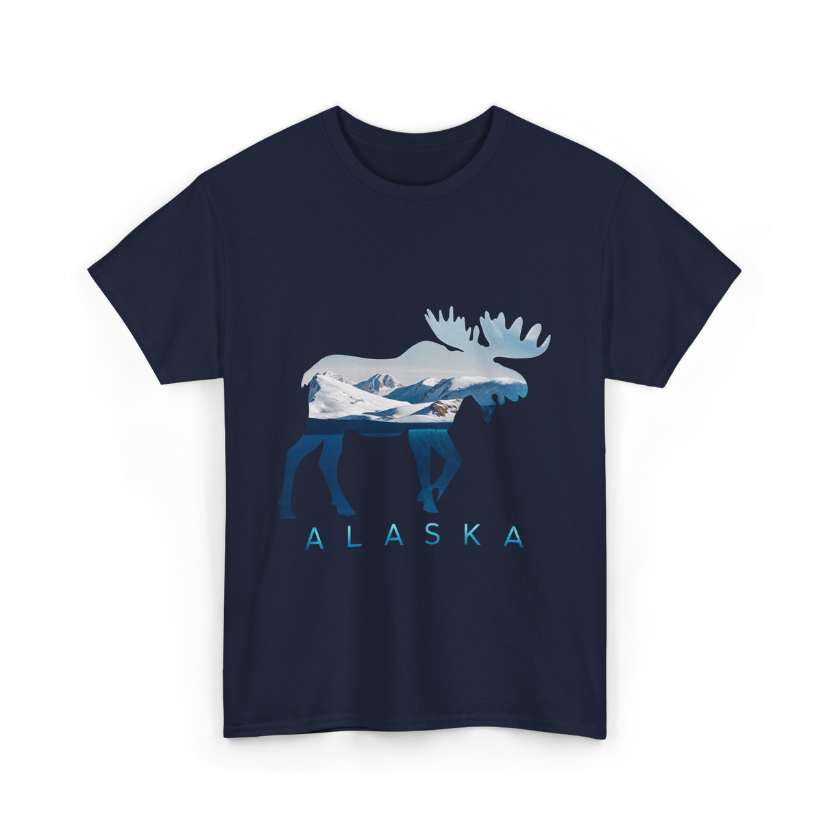 Alaska Moose Wildlife Nature T-Shirt - Navy