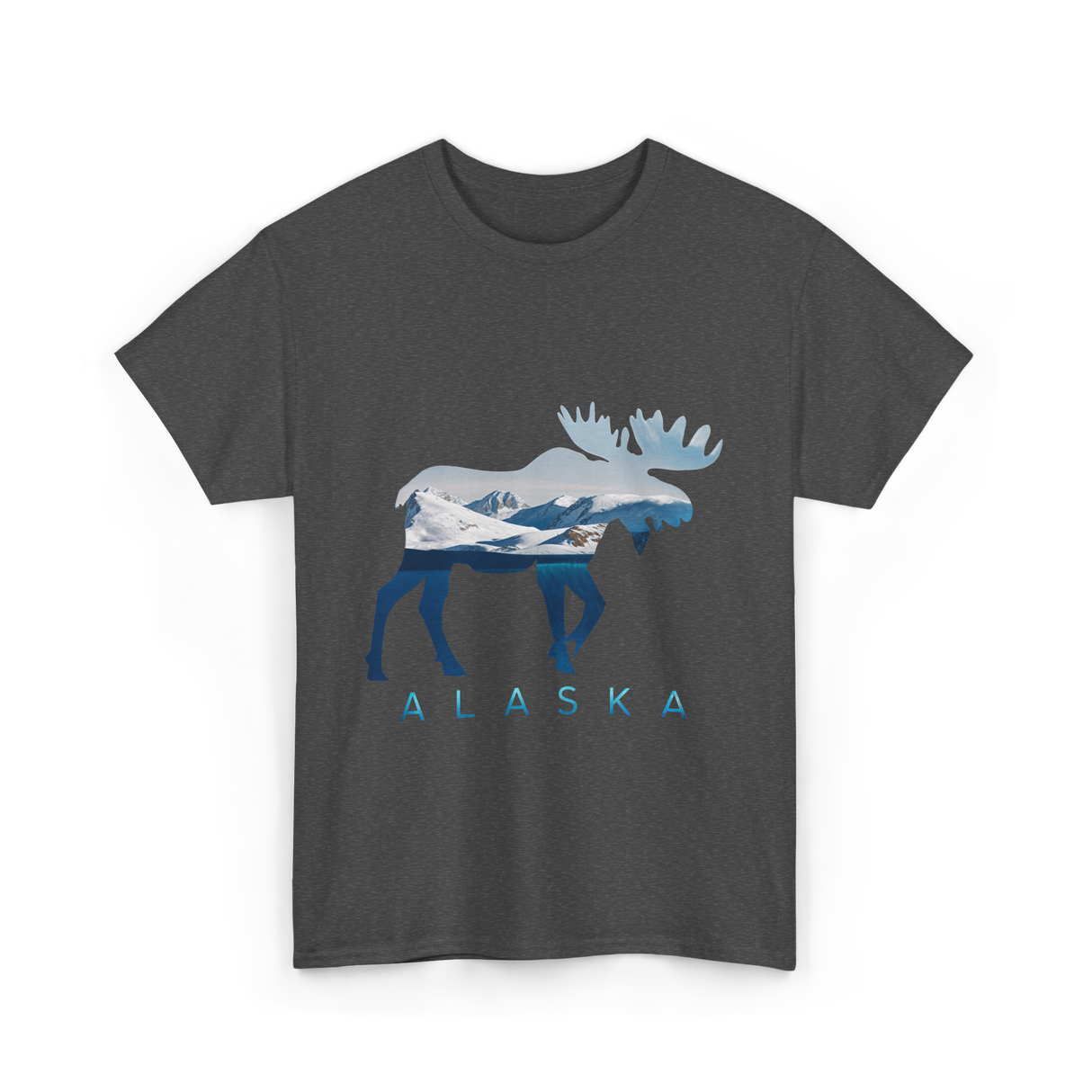 Alaska Moose Wildlife Nature T-Shirt - Dark Heather