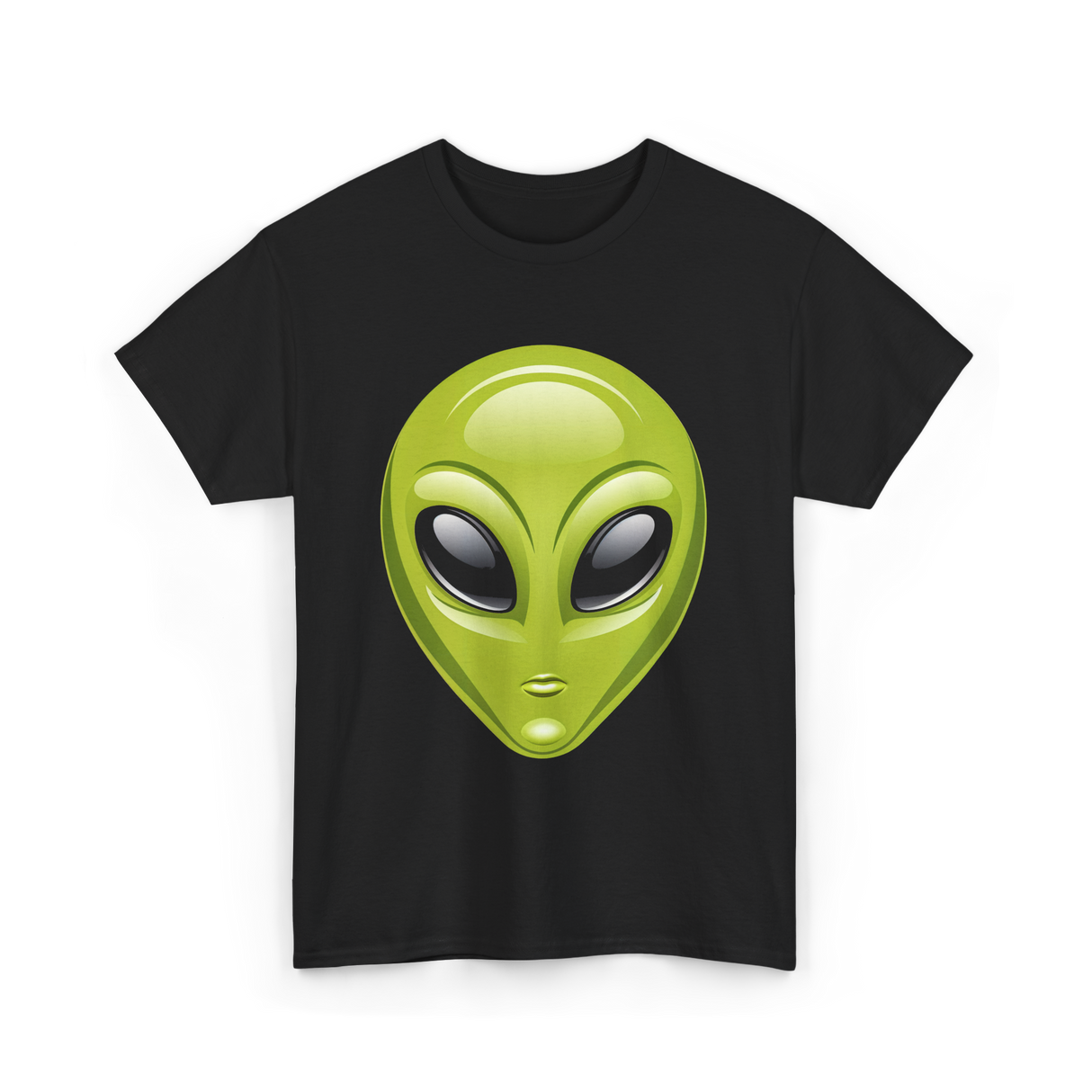 Alien Head Colorful Alien T-Shirt - Black
