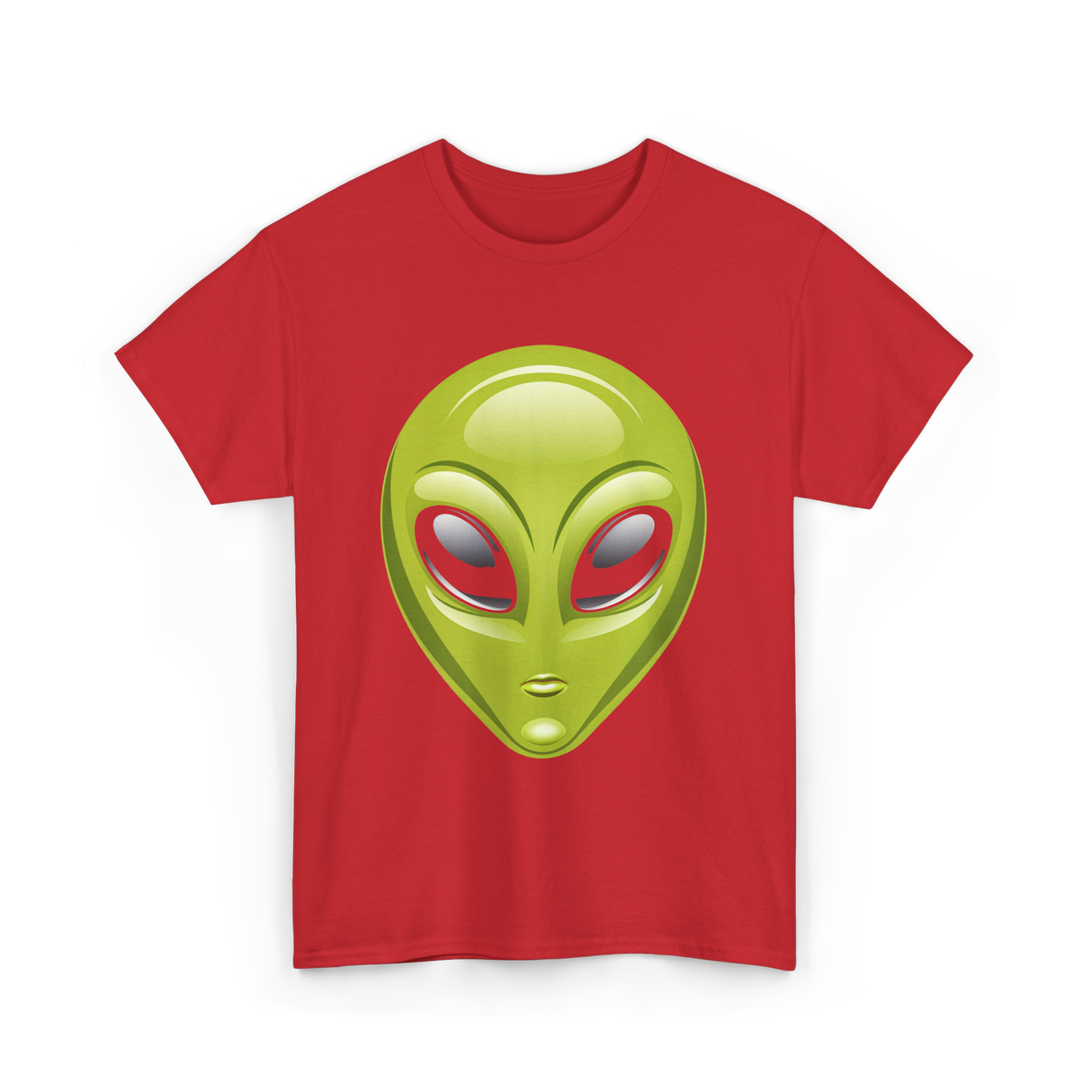 Alien Head Colorful Alien T-Shirt - Red