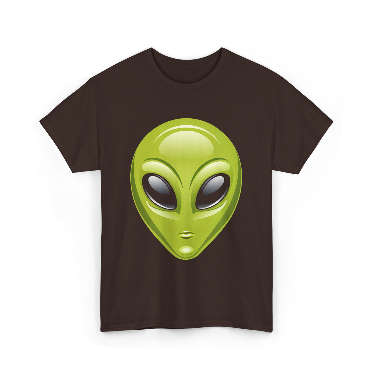 Alien Head Colorful Alien T-Shirt - Dark Chocolate