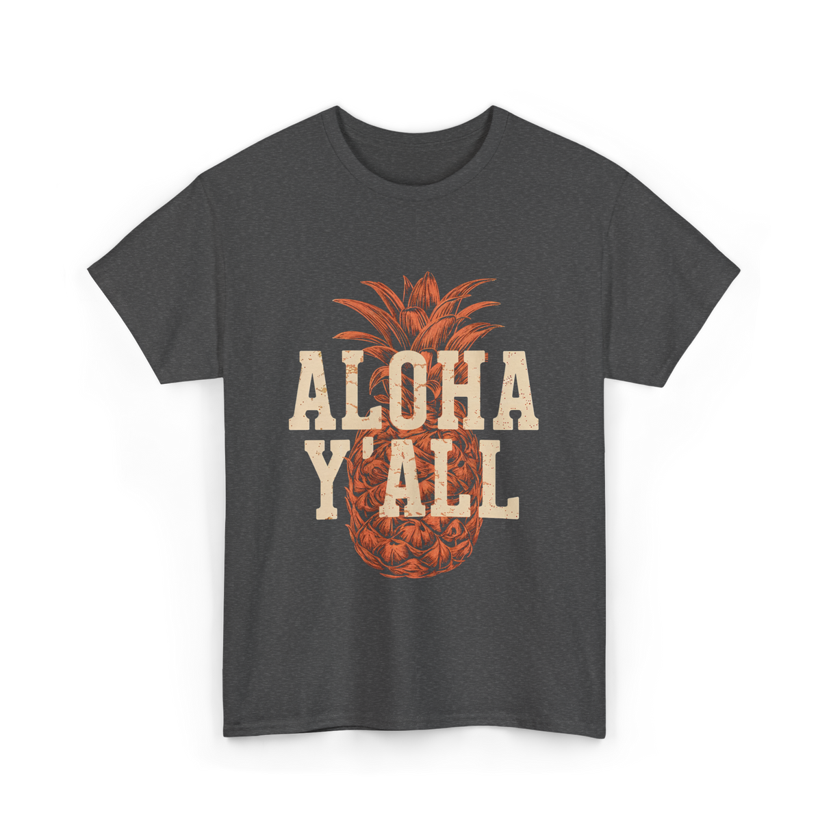 Aloha Y'all Pineapple Vacation T-Shirt - Dark Heather