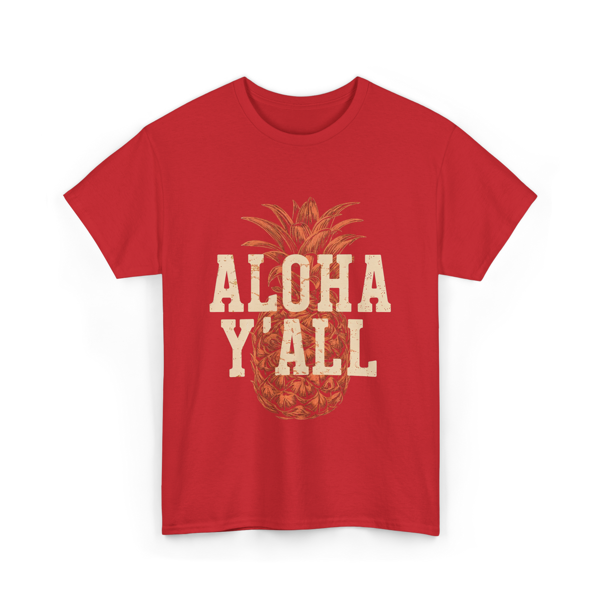 Aloha Y'all Pineapple Vacation T-Shirt - Red