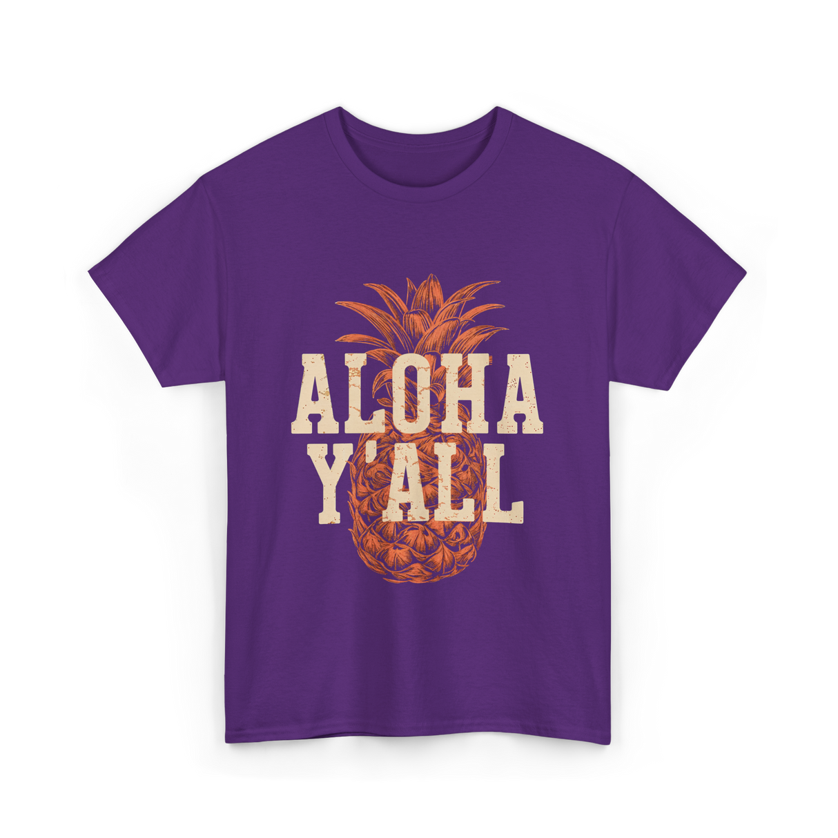 Aloha Y'all Pineapple Vacation T-Shirt - Purple