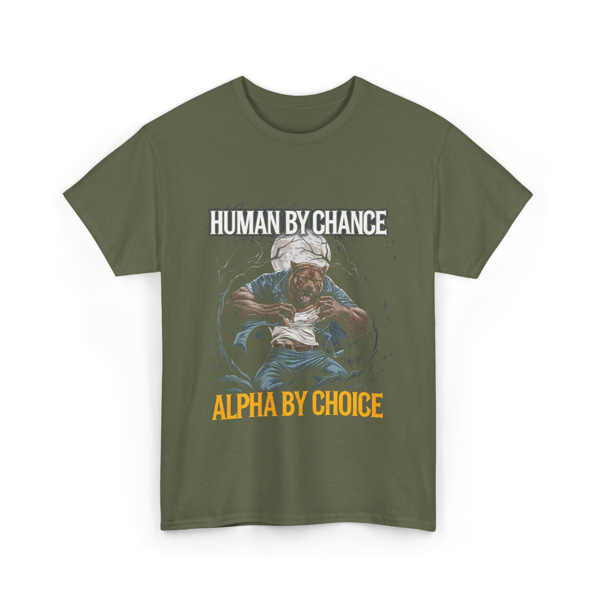 Alpha Wolf Pack T-Shirt - Military Green