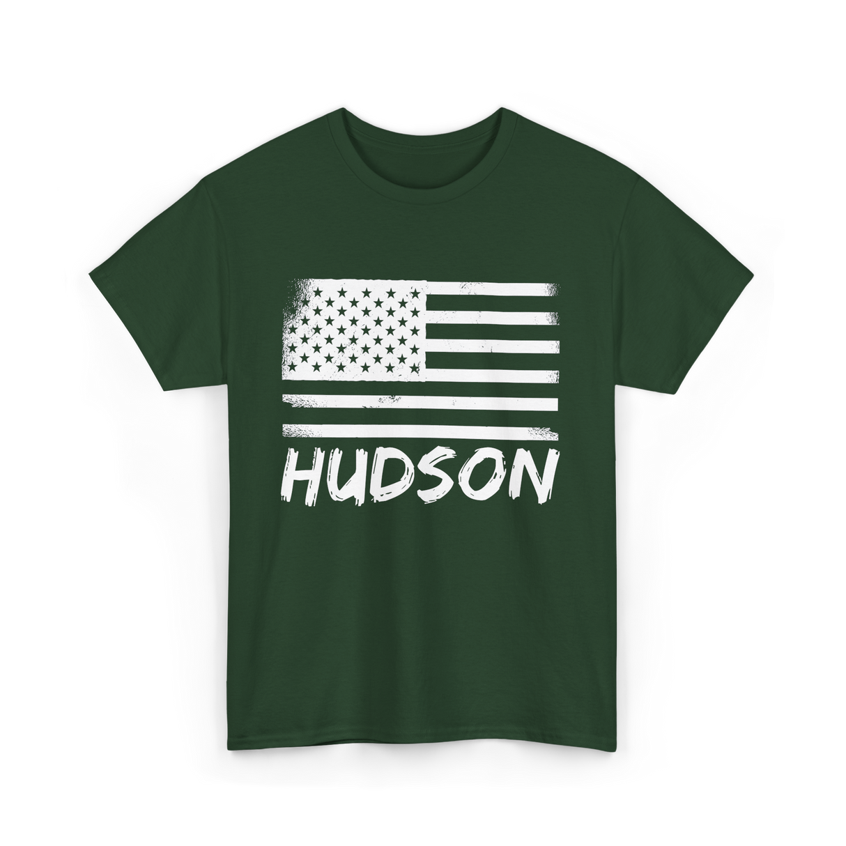 American Flag Celebration Citizenship T-Shirt - Forest Green