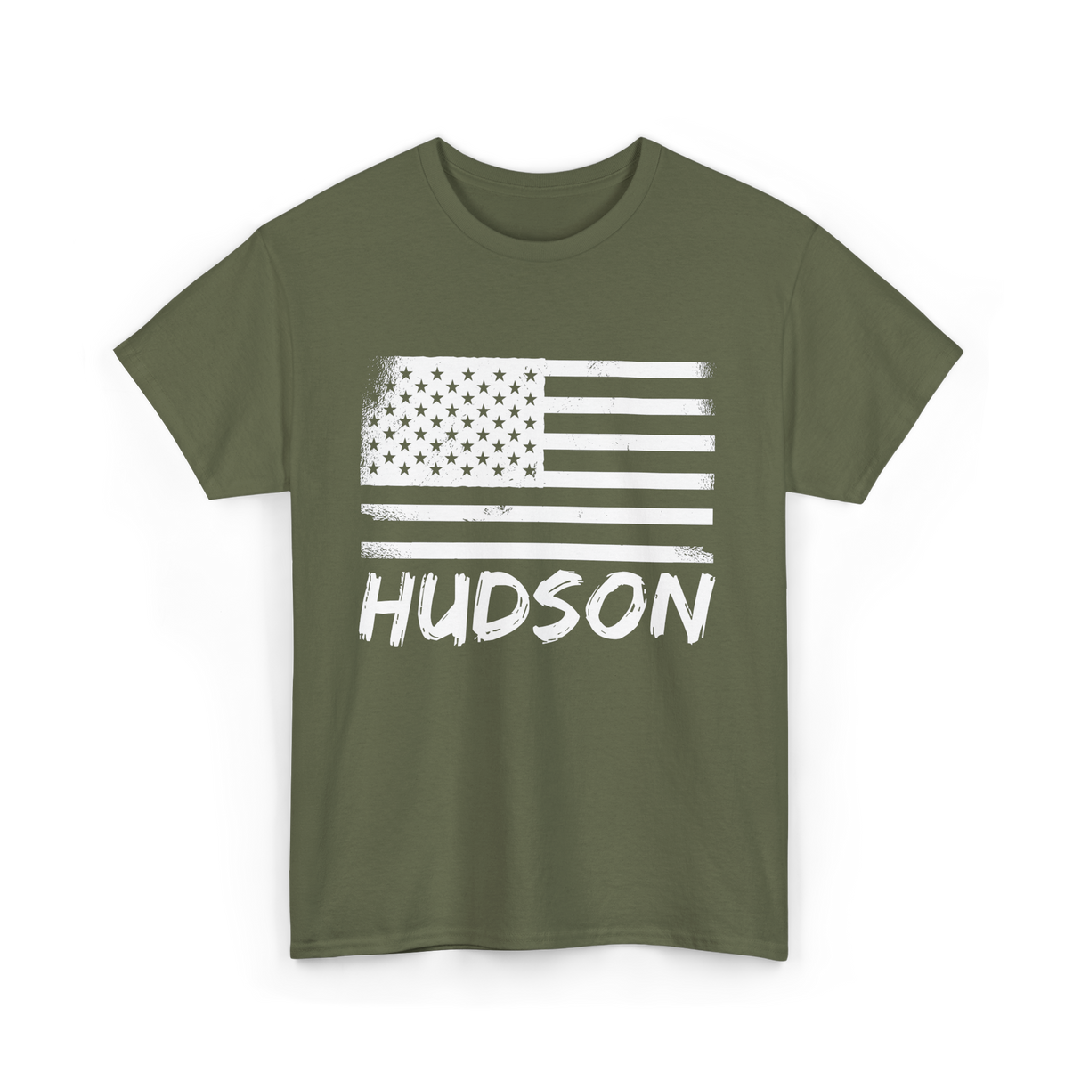 American Flag Celebration Citizenship T-Shirt - Military Green