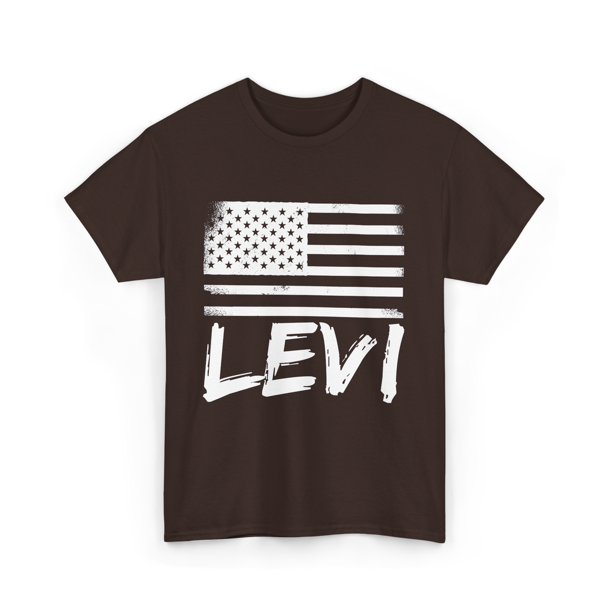 American Flag Citizenship Patriotism T-Shirt - Dark Chocolate