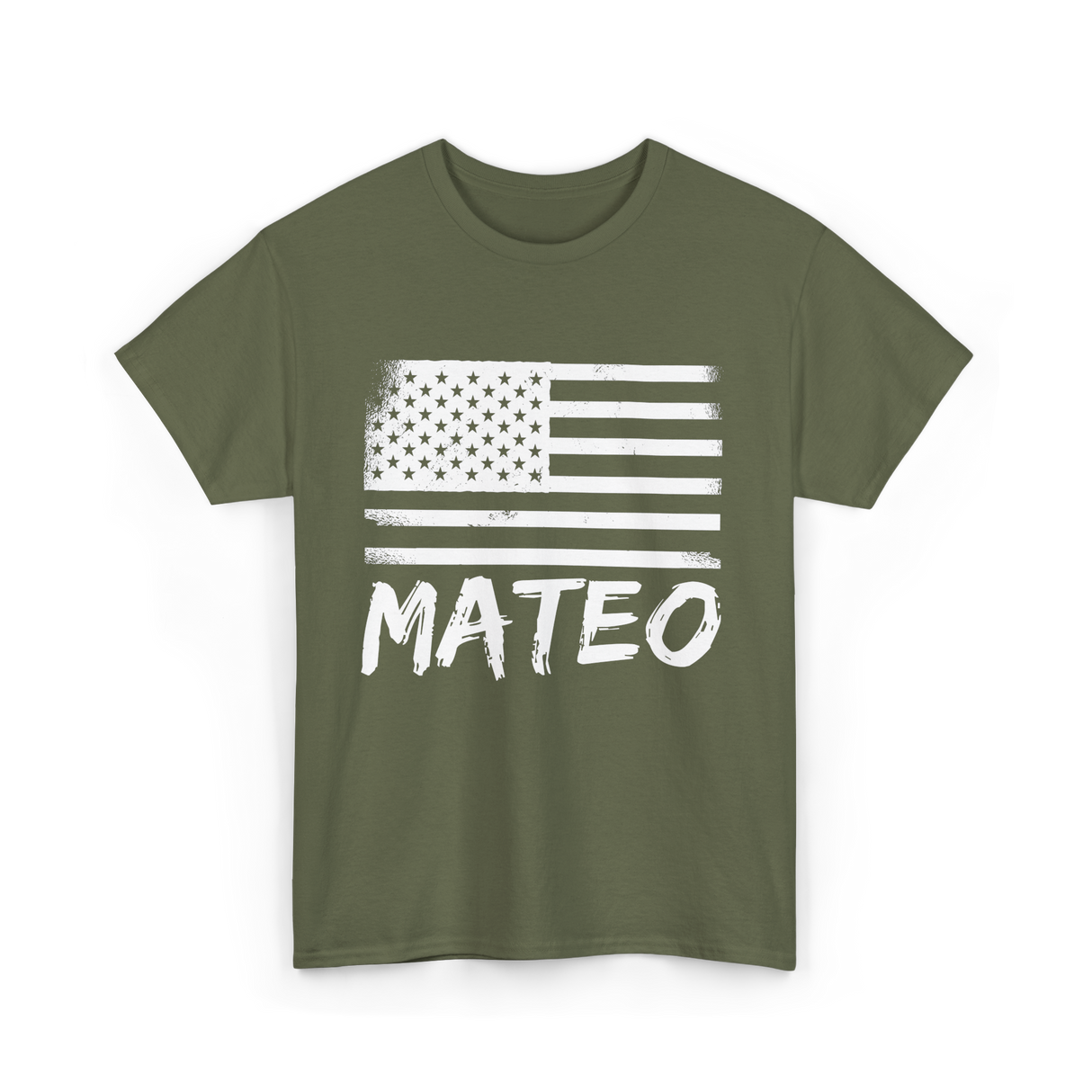 American Flag Citizenship Pride T-Shirt - Military Green