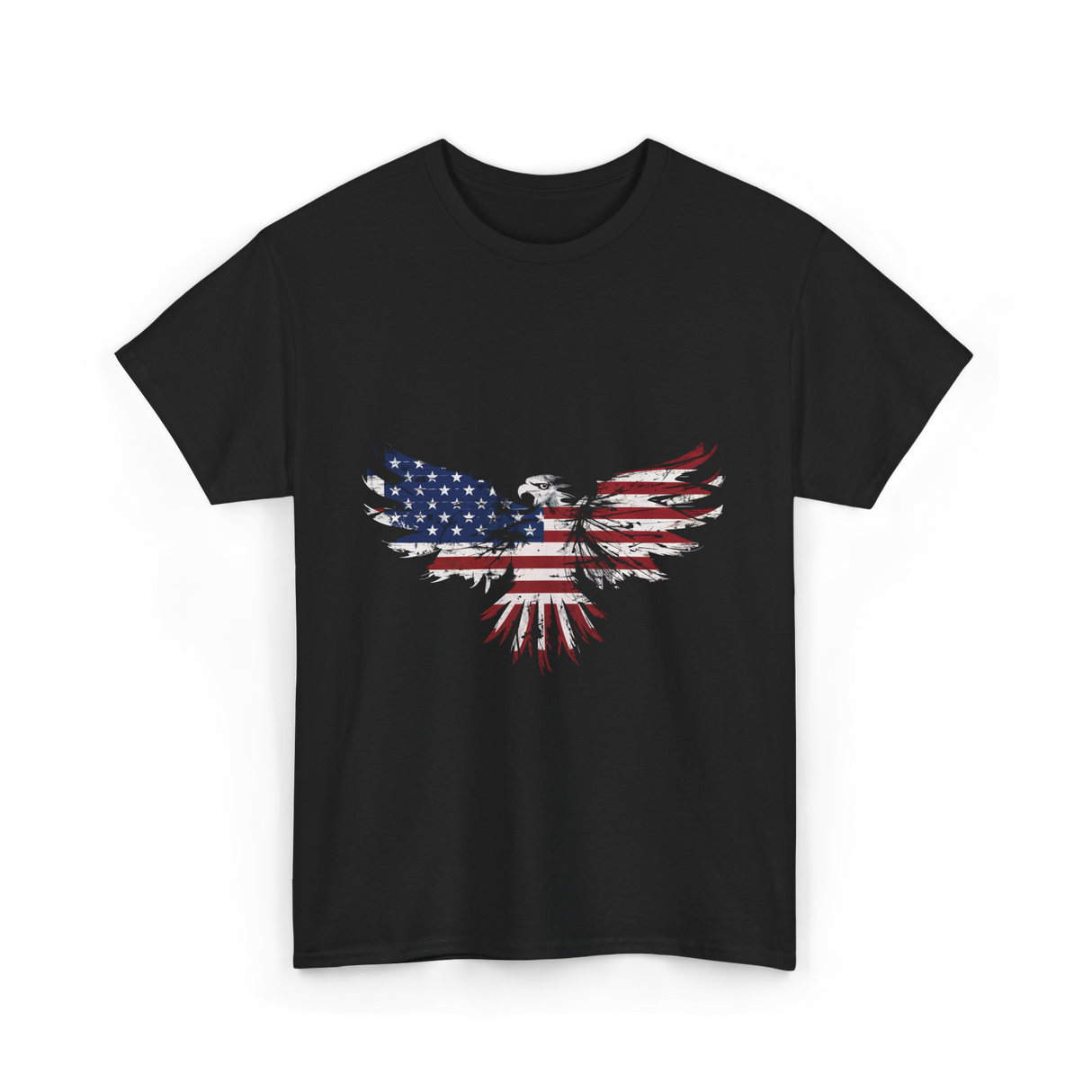 American Flag Eagle American Eagle T-Shirt - Black